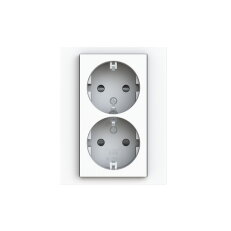 Dvojzásuvka ABB LEVIT M s clonkami bezšroub perleťová/led. bílá 5522H-C03458 68W