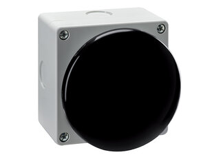 Lovato LP9S11B Nouzový spínač s návratem d90mm černý hříbek 1 zap+1 vyp kontakt