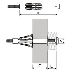 Hmoždinka pro sádrokarton KOPOS KHS 5X65_ZNCR