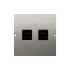 Dvojnásobná počítačová zásuvka RJ45 kat. 5e, Satén KONTAKT SIMON BMF52.02/29