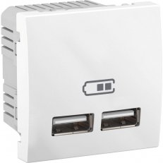 Unica Dvojitý nabíjecí USB konektor 2.1A, Polar SCHNEIDER MGU3.418.18