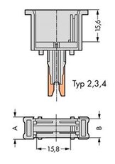 Prázdný konektor šířka 10mm 2pól. šedá WAGO 280-802