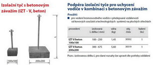 Podpěra izolační tyče IZT V/200/200 beton Kovoblesk 30519