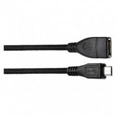 Datový OTG kabel USB-A 2.0/micro USB-B 2.0 s funkcí redukce, 15 cm, černý SM7053