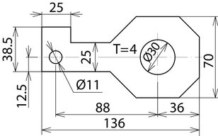 Připojovací třmen IF 3 přímý Průměr otvoru d1 30 mm DEHN 923230