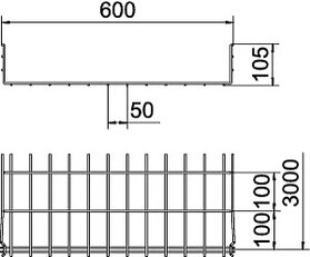 OBO GRM 105 600 FT Mřížový žlab GRM, 105x600x3000, Ocel, žárově zinkováno