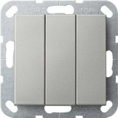 Kolébkový spínač BS 3x Vyp/Přep System 55 barva nerez GIRA 2832600
