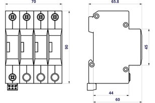 Svodič rázového přepětí HSA-720/3+1 S IT SPD typ 2+3 HAKEL 27670