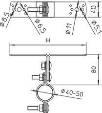 OBO isFang TW80 Nosič isFang pro montáž na stěnu 80mm Nerez ocel