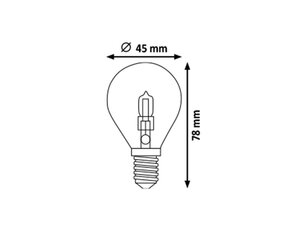 Světelný zdroj Eco-halogen E14 G45 18W 205Lm 3000K RABALUX 1793
