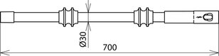 Izolační díl se spojkou M12 a STK D 30mm délka 700 mm DEHN 766114