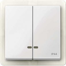 Merten Kryt spínače dvojitý s průzory IP44 System M Polar SCHNEIDER MTN3424-0319