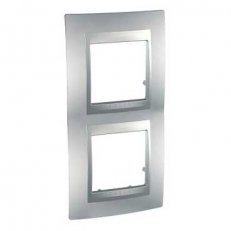 Unica Top Krycí rámeček dvojnásobný vertikální, Aluminium SCHNEIDER MGU6.004V.30