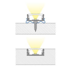 Přisazený hliníkový profil PH2 17x8 mm včetně čirého difuzoru 2 m