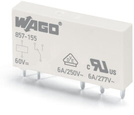 Základní relé vstupní jmenovité napětí DC 60 V 1 přepínací kontakt WAGO 857-155