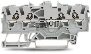 Svorka pro moduly 4 vodiče s diodou 1N4007 šedá 1,5mm2 WAGO 2001-1411/1000-410