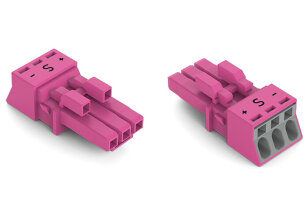 Zdířka 3pól. Kód. B Růžová WAGO 890-283/082-000