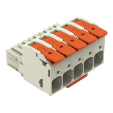 Pružinová svorka Páčka CAGE CLAMP sv.šedá 16mm2 5pól. WAGO 832-1105/323-000