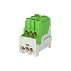 Blok pro rozdělení fází UVB 100 PE 1pól. 101A 1000V zelený na DIN 1003166