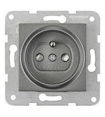 Zásuvka ČSN bezpečnostní clonka, bezšroubové svorky,antracit SCHRACK EV111251--