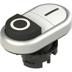 Dvojité tlačítko d22mm, plast, chrom, IP67 PIZZATO E21PDSL9AAAA