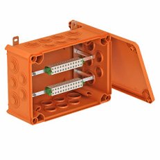 Odbočná krabice OBO T 350 ED 4-28 AD pro zachování funkčnosti 285x201x120 oranž.