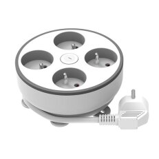 4z prodlužovací přívod, 2m, 3 x 1mm2, bílý, vypínač SOLIGHT PP147
