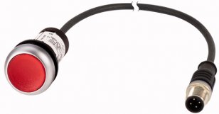 Eaton C22-DL-R-K01-24-P5 Prosvětlené tlačítko, bez aret, 24V AC/DC, červená, 1V