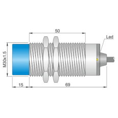 Indukční senzor d30 mm - Atex prach AECO SI30-AE15 NC AD3