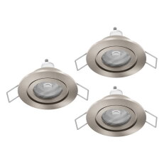 Vestavné svítidlo BARRANCO 3X GU10 d84 13,5W IP44 matný nikl  EGLO 902239