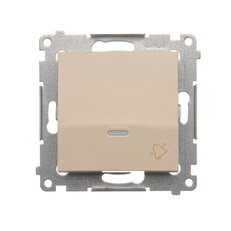 Ovládač zapínací ZVONEK, s orientačním LED, řazení 1/0 So,10AX, 250V krémová
