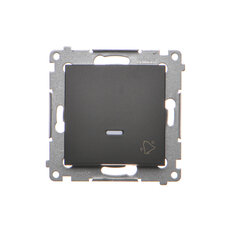 Ovládač zapínací ZVONEK, s orientačním LED, 1/0 So, 16AX 250V, černá matná