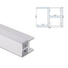 Nástěnný hliníkový profil NA 27x19mm bez difuzoru 1m MCLED ML-761.104.74.1
