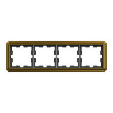 Rámeček Merten D-Antique kovový, čtyřnásobný, 24k Gold, kov MEG4040-4741