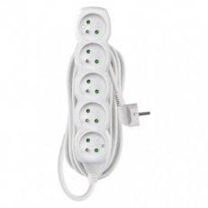 Prodlužovací kabel 5 m 5 zásuvek bílý PVC 1,5mm2 EMOS P0515R