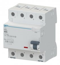 LFE-25-4-300A Proudový chránič 25A AC230/400V 300mA 4pól 6kA typ A OEZ:46403