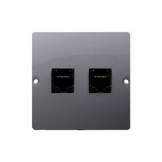 Dvojnásobná počítačová zásuvka RJ45 kat. 5e, stříbrná matná metalizované