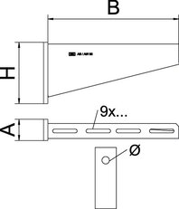 OBO AW 80 21 FT Nástěnný výložník B210mm Ocel žár.zinek