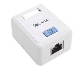 Zásuvka CAT5E STP 1 x RJ45 na omítku bílá SOLARIX 22161080