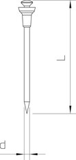 OBO 511 12 Jehla Siko, tvrzená 2x12mm, Ocel, bez povrchové úpravy