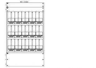 Konstrukce elektroměrová 5-42, 3-řadá, plastové panely SCHRACK CSIL116542