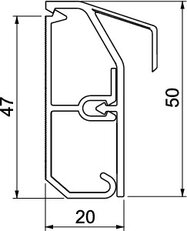 OBO SLT 2050 rws Kanál s patkovou lištou SLL 20x50x2000 čistě bílá