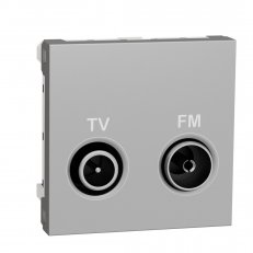 Unica Zásuvka TV/R průběžná 1,5 dB, 2M, Aluminium SCHNEIDER NU345330
