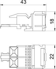OBO ASM-C5 S Modulární zásuvka kat. 5 Snap-I, nestíněná