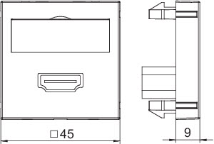 OBO 6104832 multimediální nosič HDMI MTG-HD F AL1