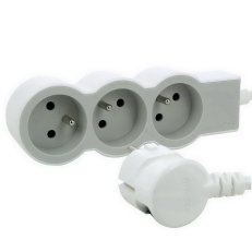 PRODLUŽOVACÍ PŘÍVOD ZÁSUVKA 3X2P+T, KABEL 1,5 M, BÍLÁ/SVĚTLE ŠEDÁ LEGRAND 049471