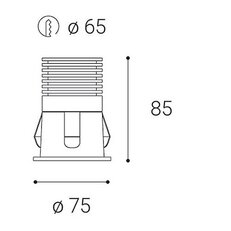 Svítidlo RAY M, B DIM TRIAC 10W 3000K zápustné černé LED2 2250333DT