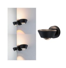 LED nástěnné svítidlo Sabik IP44 1x9W černá bez zdroje světla PAULMANN 79769