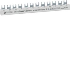 Hřebenová přípojnice 3P+N 10mm2/12mod. pro 1ks 3+N přístroje a 4ks přístrojů 1+N