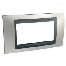 Unica Top Krycí rámeček čtyřmodulový, Cromo mat/Grafit SCHNEIDER MGU66.104.238